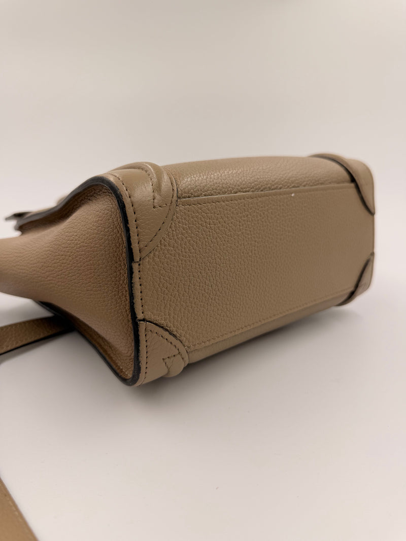 Céline Nano Luggage – håndtaske – taupe læder taske – secondhand