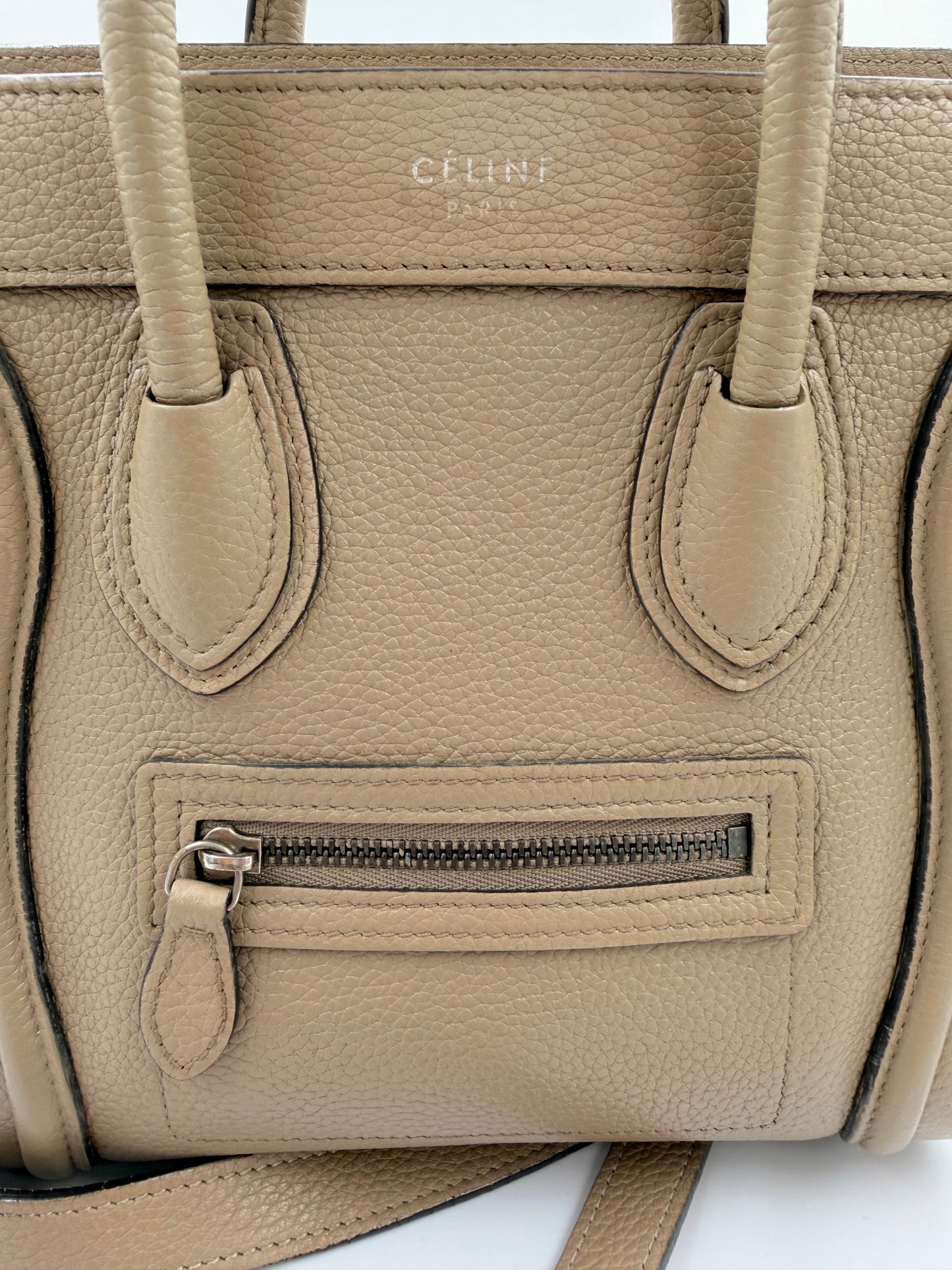 Céline Nano Luggage – håndtaske – taupe læder taske – secondhand