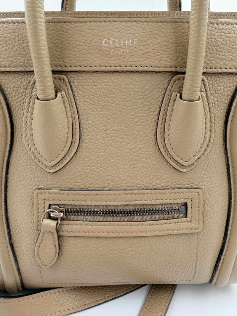 Céline Nano Luggage – håndtaske – taupe læder taske – secondhand
