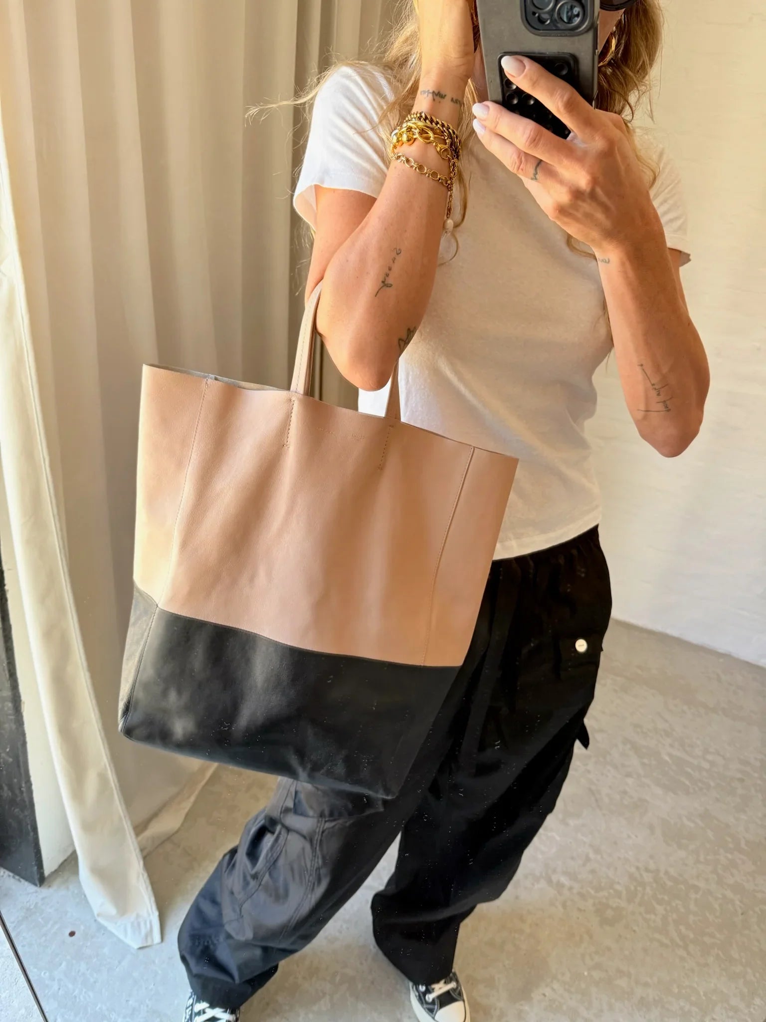 Celine - Cabas tote bag - Beige/Black - Secondhand - Stilkompagniet.dk