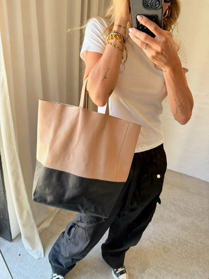 Celine - Cabas tote bag - Beige/Black - Secondhand - Stilkompagniet.dk