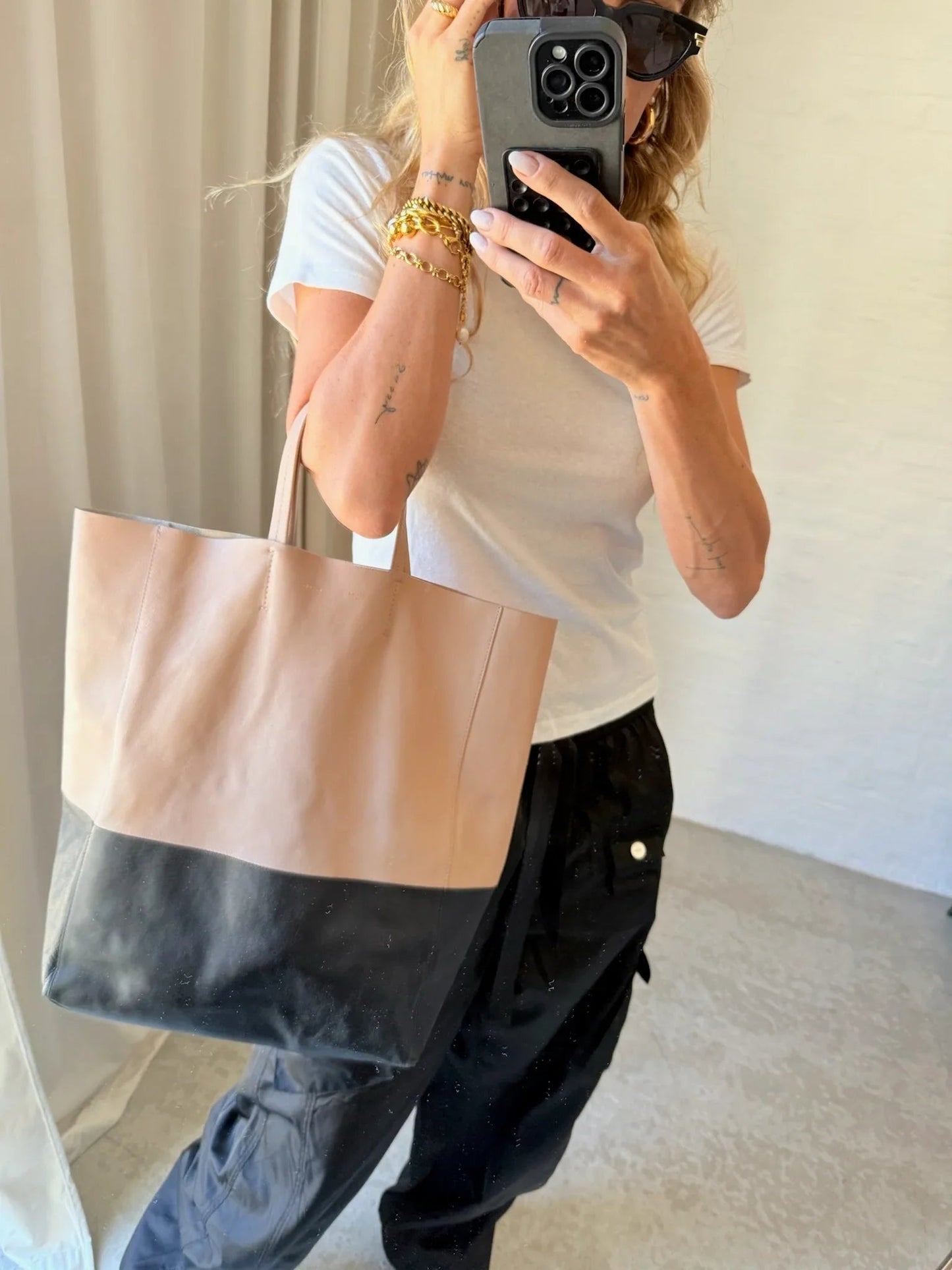 Celine - Cabas tote bag - Beige/Black - Secondhand - Stilkompagniet.dk