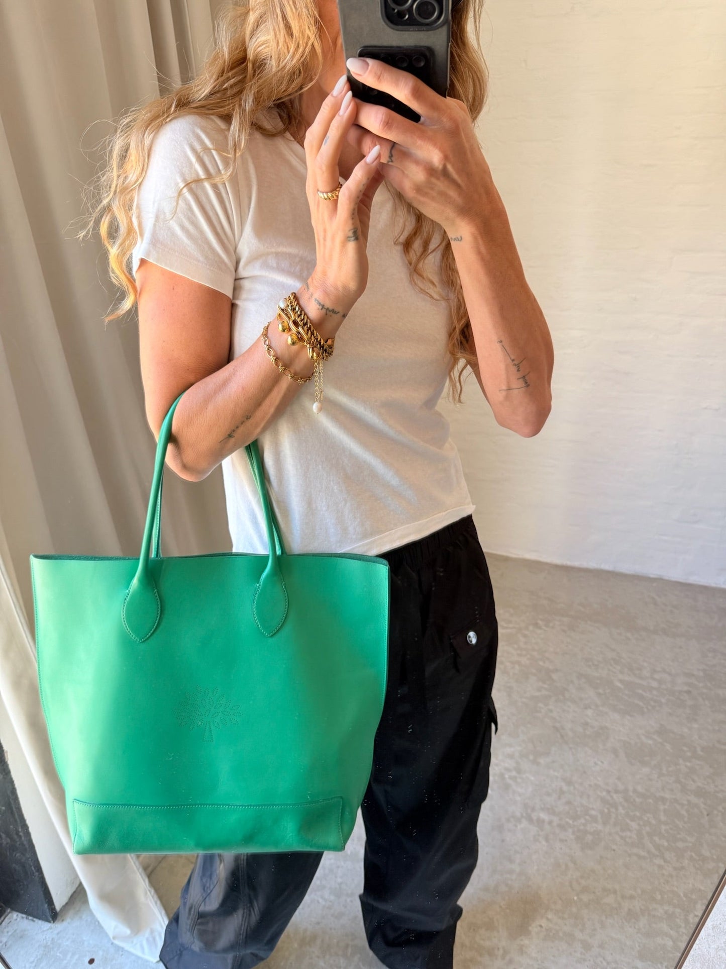 Mulberry - Nappa tote bag - Green - Secondhand