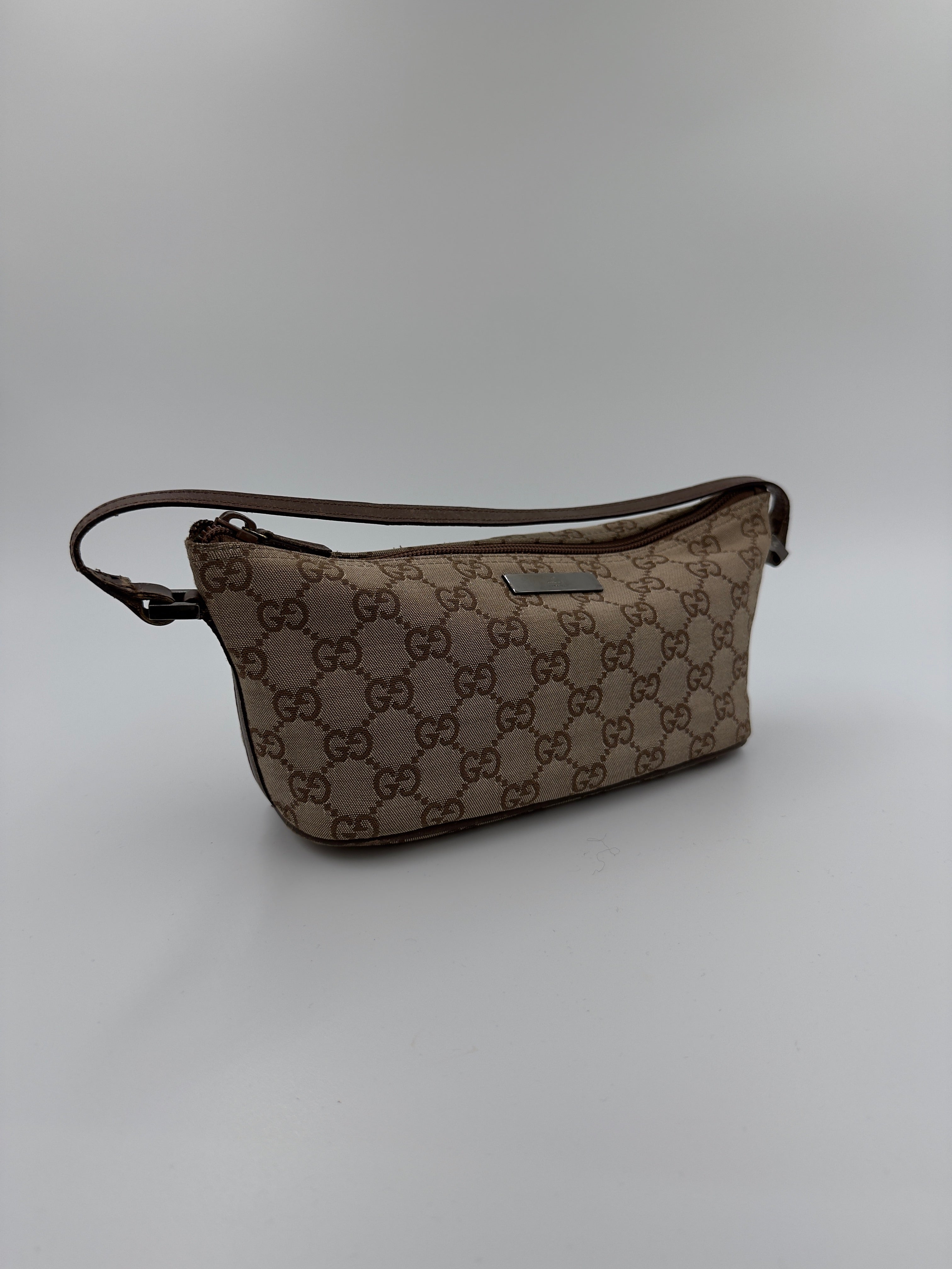 Gucci - Canvas - Brun - GG Boat Baguette bag - Secondhand