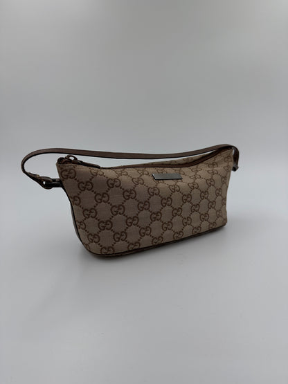 Gucci - Canvas - Brun - GG Boat Baguette bag - Secondhand