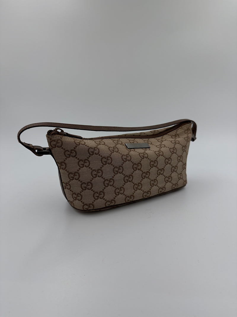 Gucci - Canvas - Brun - GG Boat Baguette bag - Secondhand