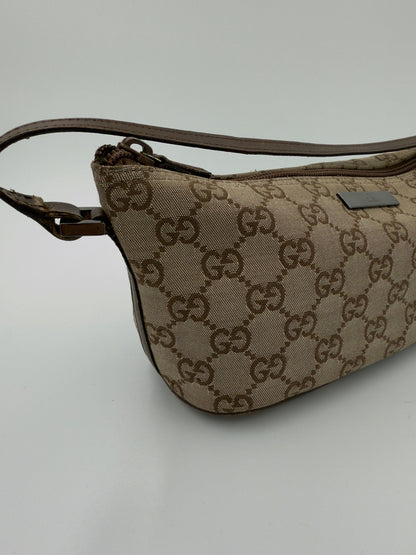 Gucci - Canvas - Brun - GG Boat Baguette bag - Secondhand