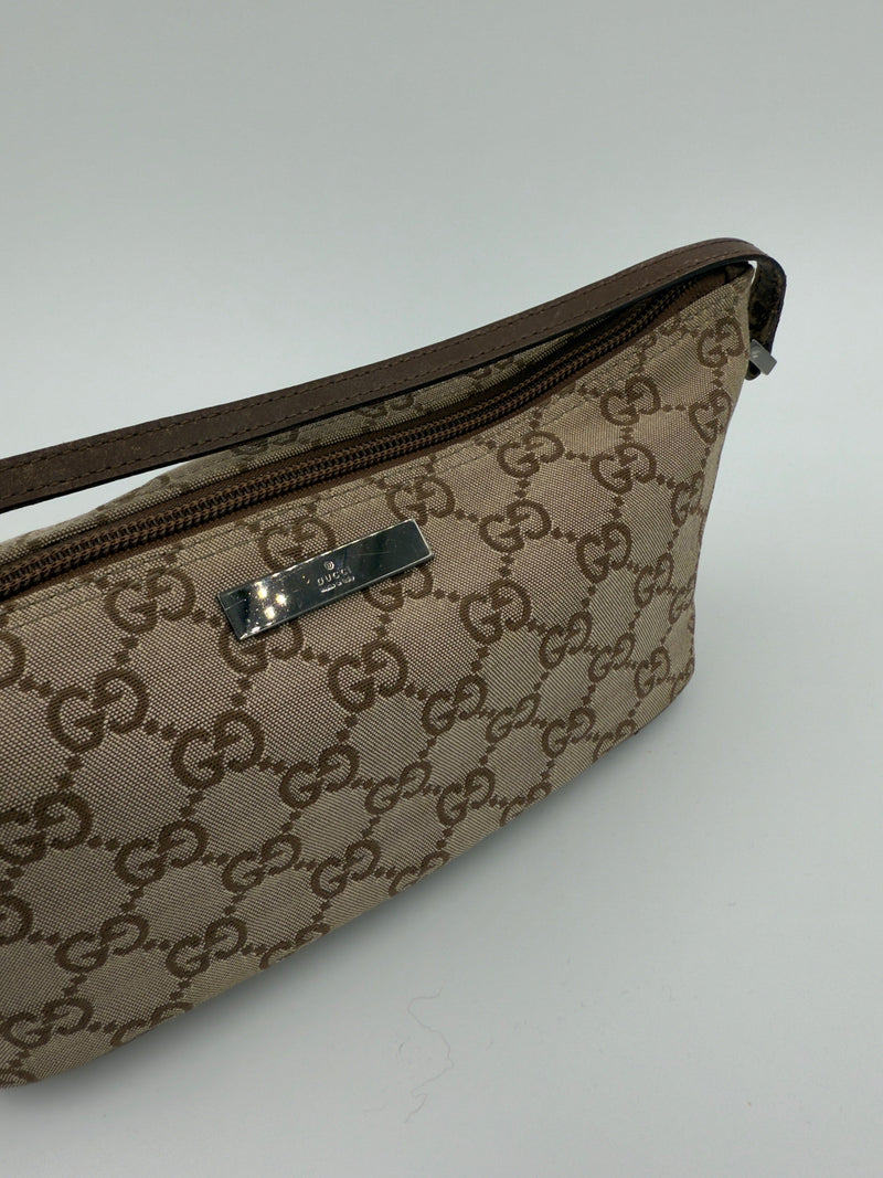 Gucci - Canvas - Brun - GG Boat Baguette bag - Secondhand