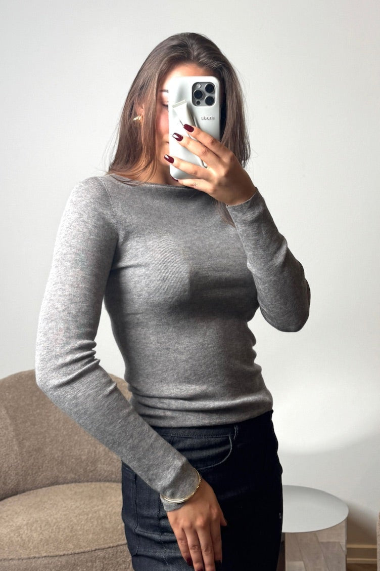 The Collection - Cashmere Bluse - Grey - Juliette