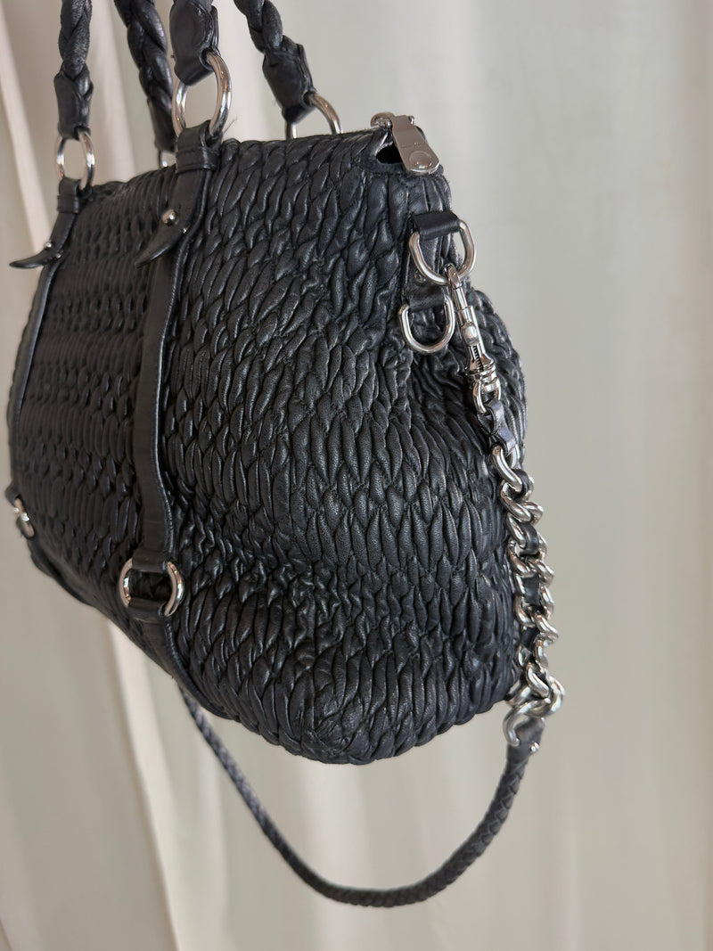 Miu Miu - Sort - Cloquet Nappa Leather Tote Bag - Secondhand