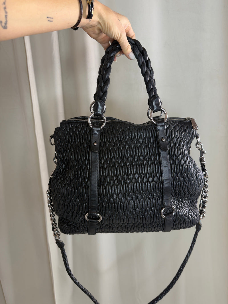 Miu Miu - Sort - Cloquet Nappa Leather Tote Bag - Secondhand