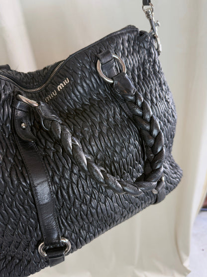 Miu Miu - Sort - Cloquet Nappa Leather Tote Bag - Secondhand