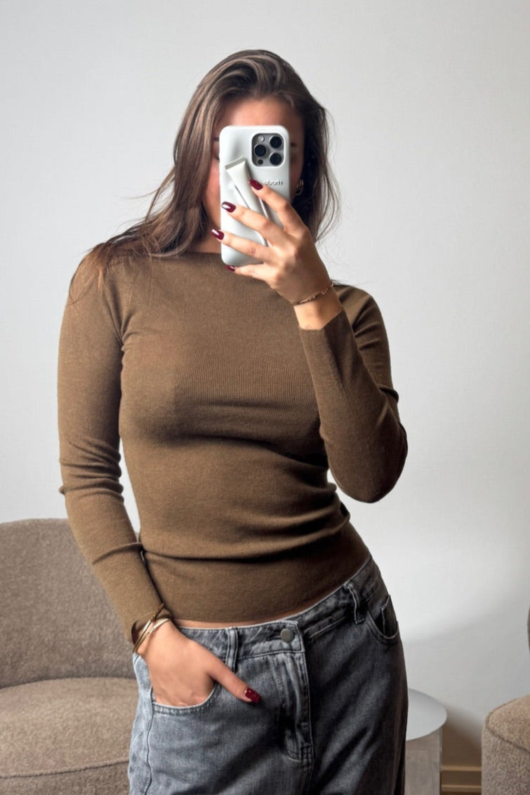 The Collection -Cashmere Bluse - Brown chestnut - Juliette