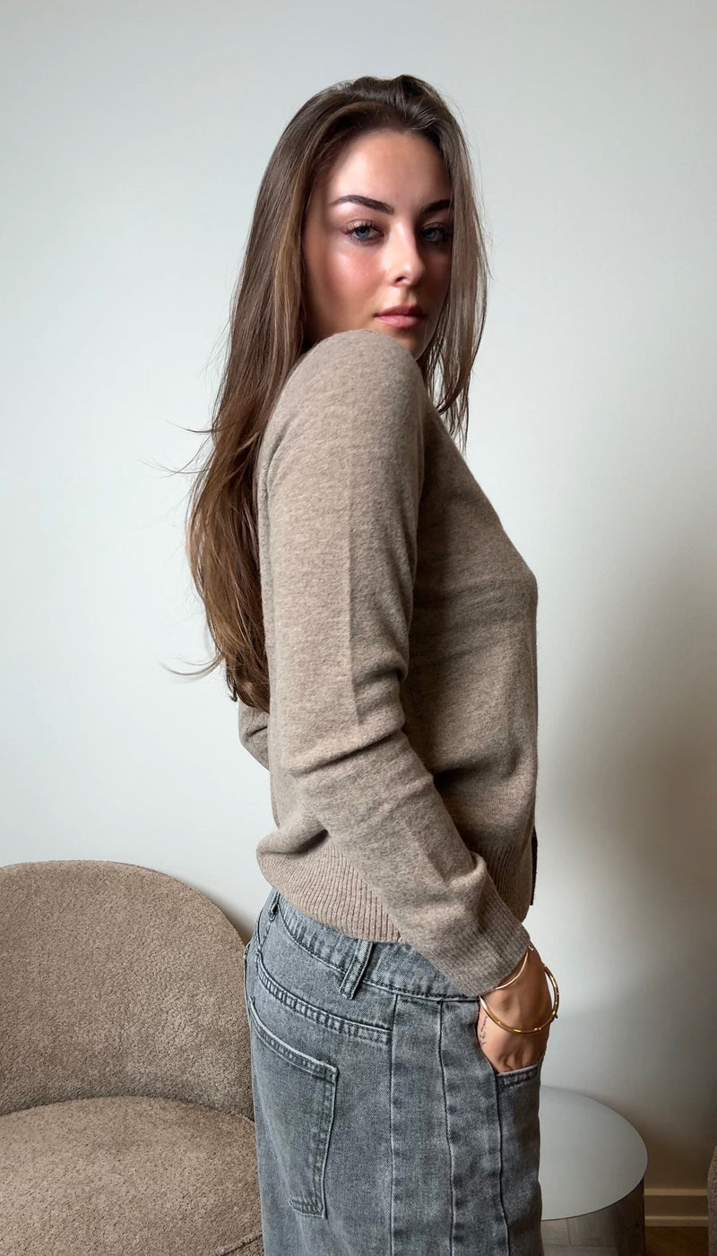 The Collection - Cashmere Cardigan - Latte - Mira