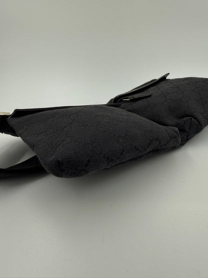 Gucci - Sort - GG canvas bæltetaske -  Secondhand