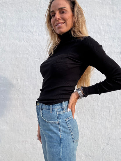 The Collection - Silke bluse - Sort - 70% silke + 30 % bomuld - Sof