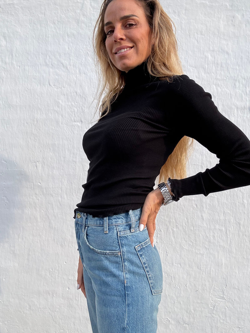 The Collection - Silke bluse - Sort - 70% silke + 30 % bomuld - Sof