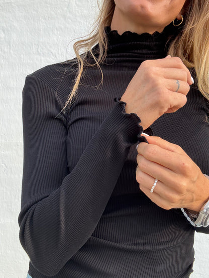 The Collection - Silke bluse - Sort - 70% silke + 30 % bomuld - Sof