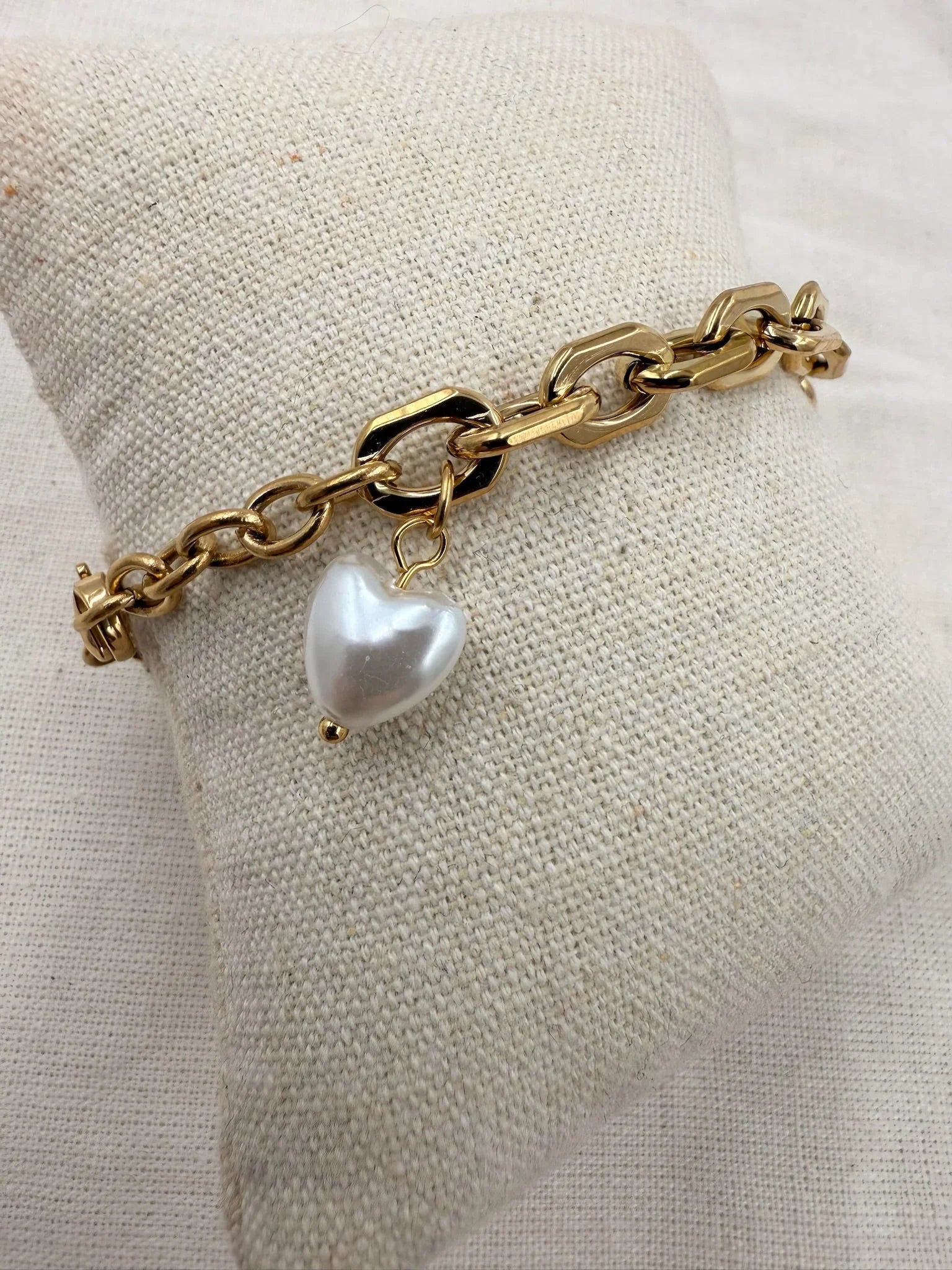 Nine - Heart pearl Bracelet - Stilkompagniet.dk