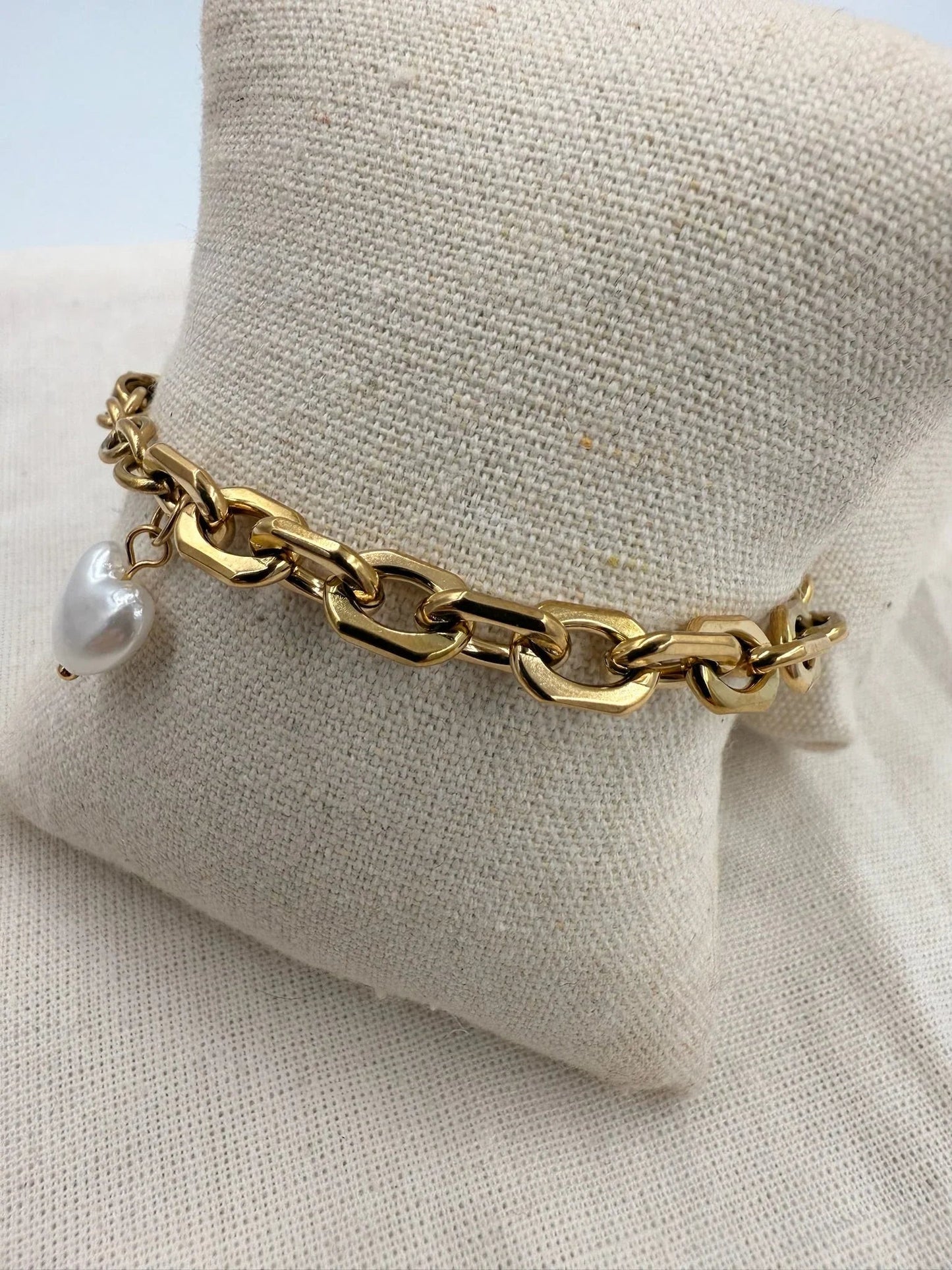 Nine - Heart pearl Bracelet - Stilkompagniet.dk