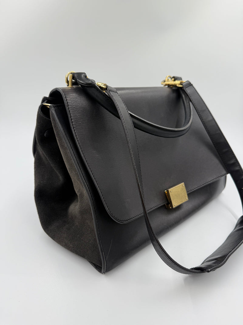 Céline Trapeze – skuldertaske – sort læder taske – secondhand