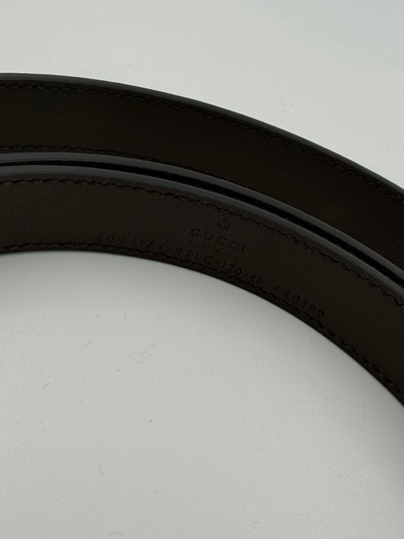 Gucci Marmont – bælte – brun GG canvas og læder – secondhand