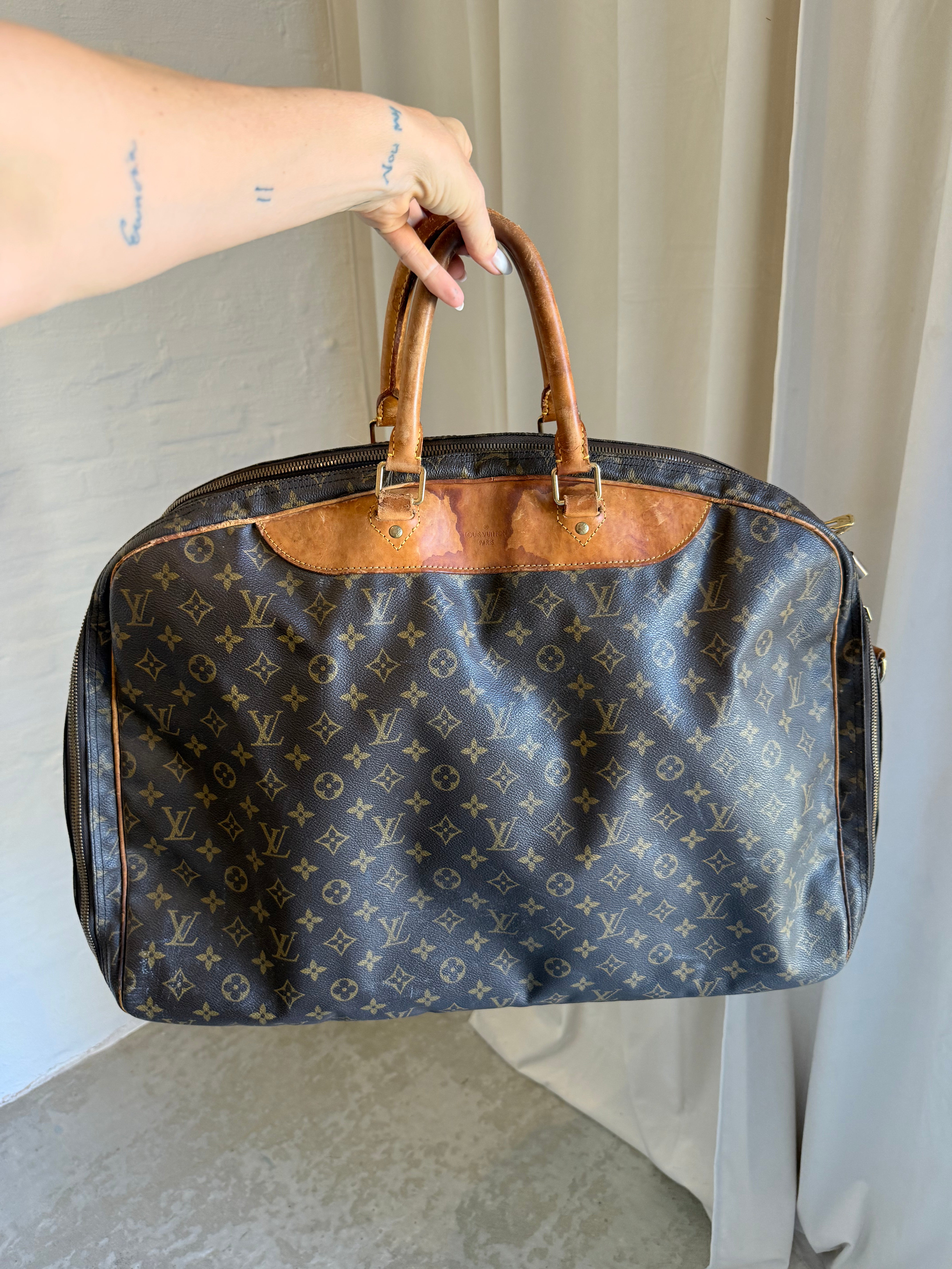 Louis Vuitton Alize – rejsetaske – brun monogram canvas taske – secondhand