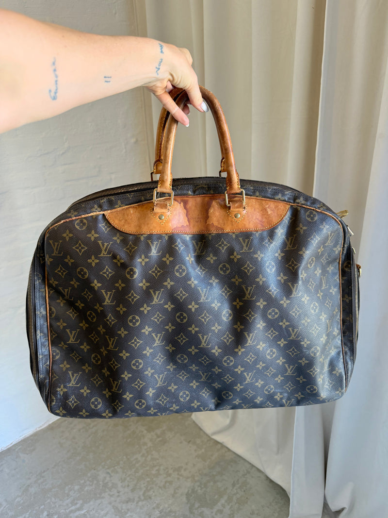 Louis Vuitton Alize – rejsetaske – brun monogram canvas taske – secondhand