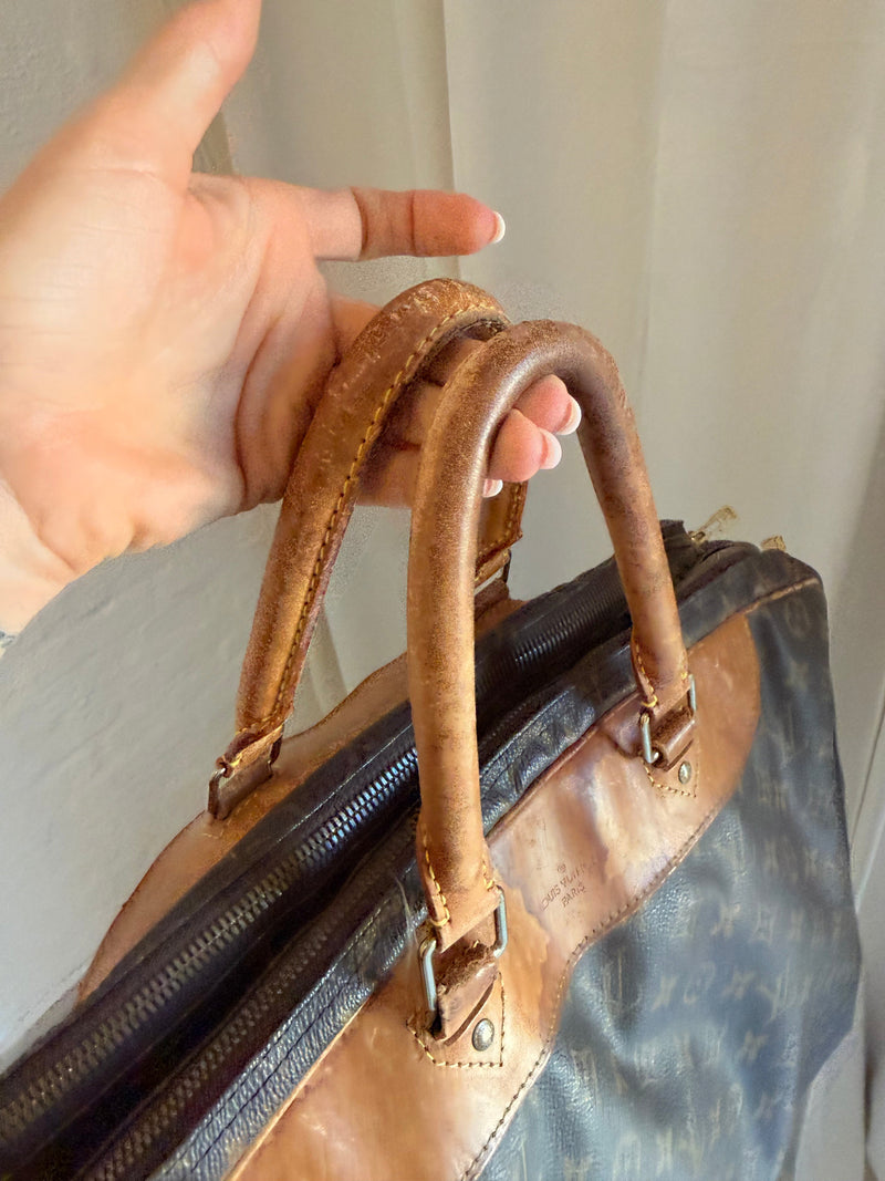 Louis Vuitton Alize – rejsetaske – brun monogram canvas taske – secondhand