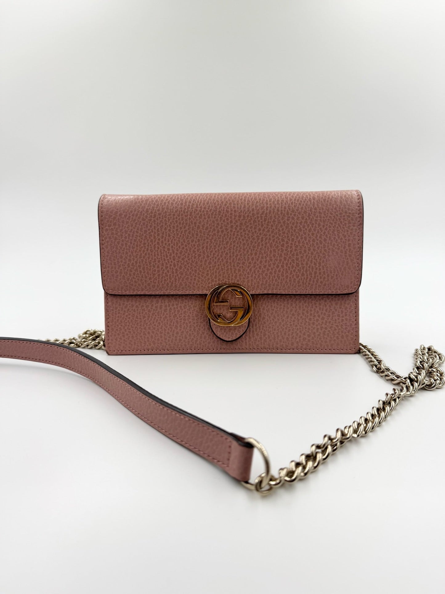 Gucci - Guccissima Icon Chain Wallet - Rosa - Secondhand