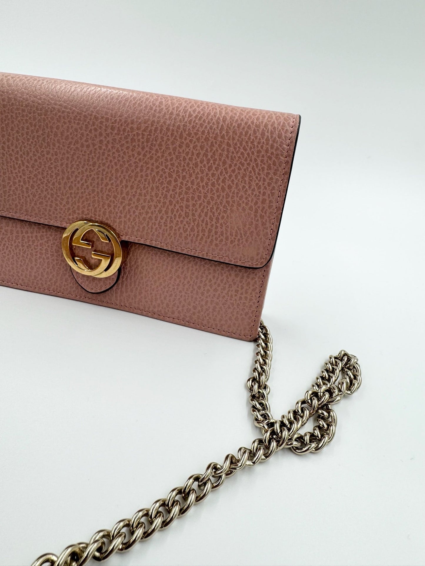 Gucci - Guccissima Icon Chain Wallet - Rosa - Secondhand