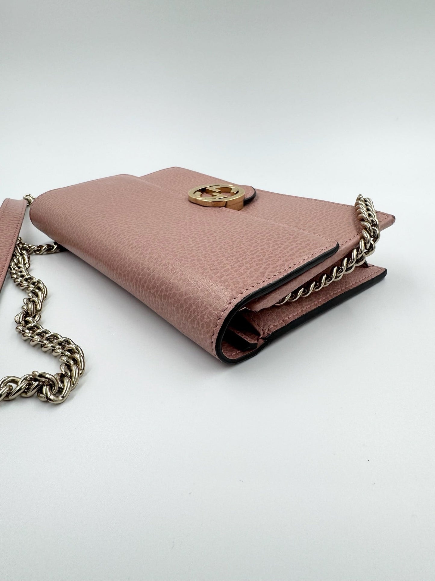 Gucci - Guccissima Icon Chain Wallet - Rosa - Secondhand