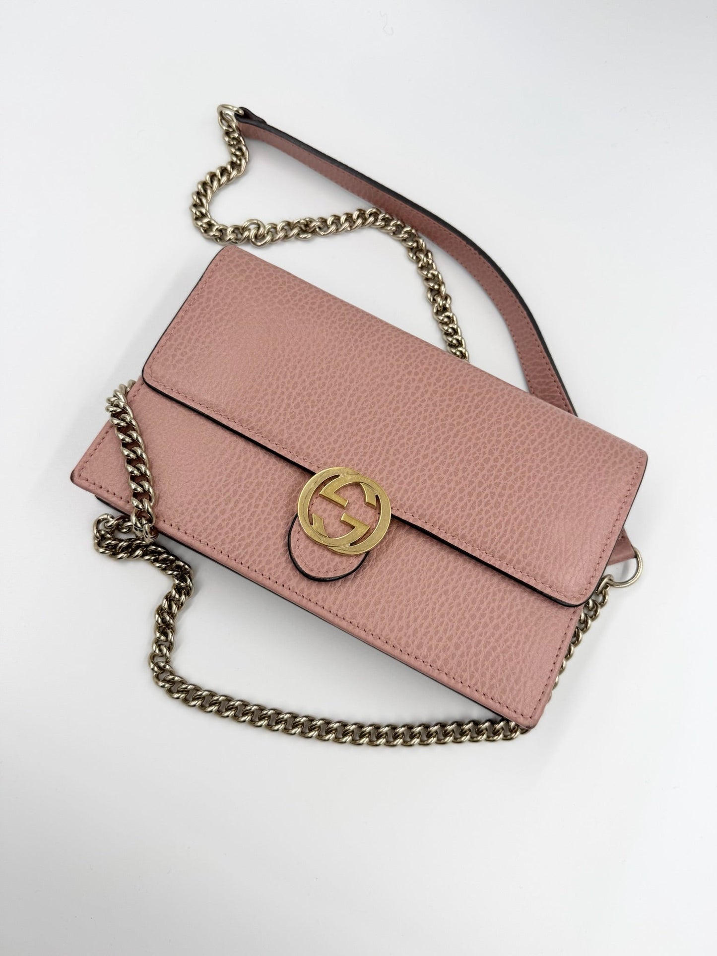 Gucci - Guccissima Icon Chain Wallet - Rosa - Secondhand