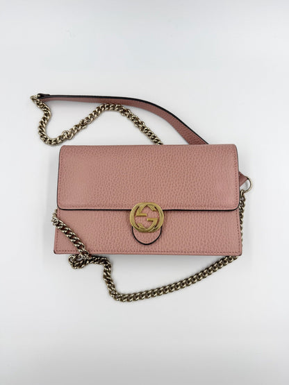 Gucci - Guccissima Icon Chain Wallet - Rosa - Secondhand