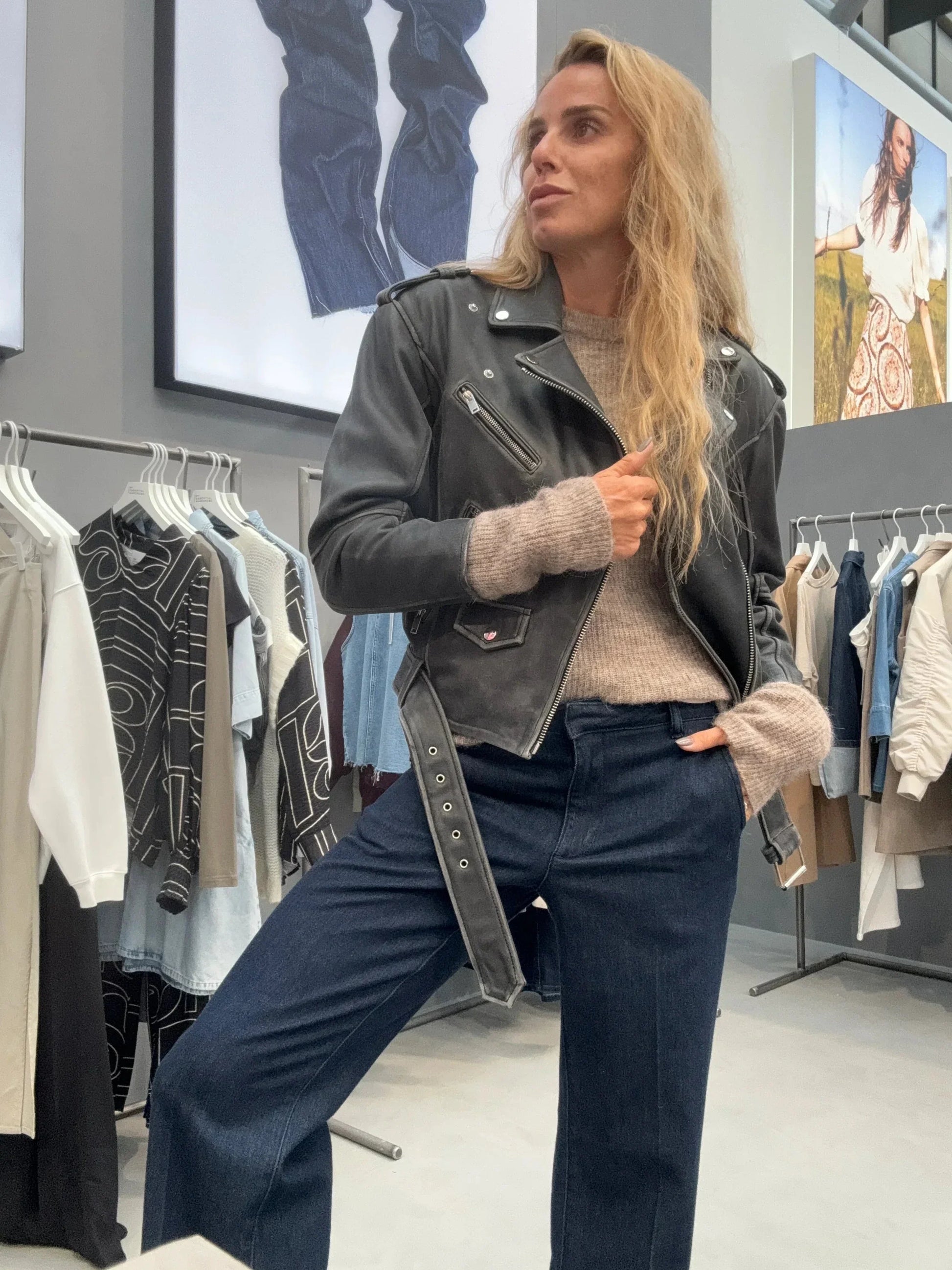 Læderjakke - Grey - MWGilo - MY ESSENTIAL WARDROBE - Stilkompagniet.dk