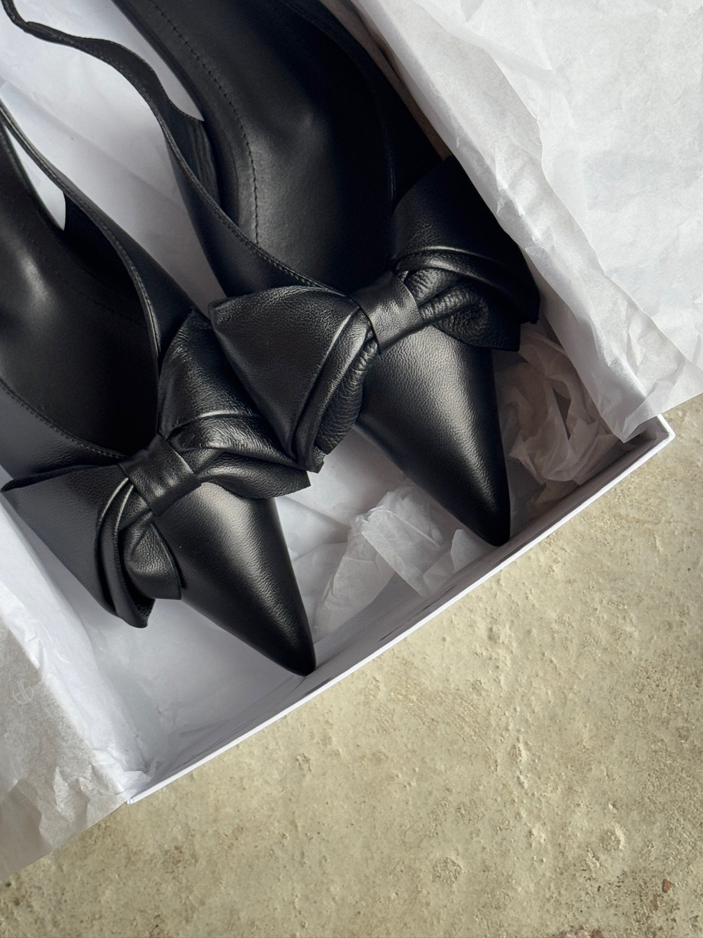 Anine Bing - Ballerina - Black - NINA SLINGBACK FLATS WITH BOW