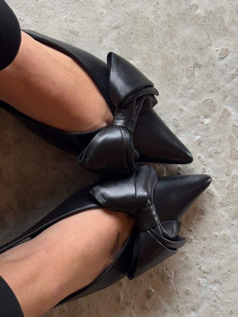 Anine Bing - Ballerina - Black - NINA SLINGBACK FLATS WITH BOW