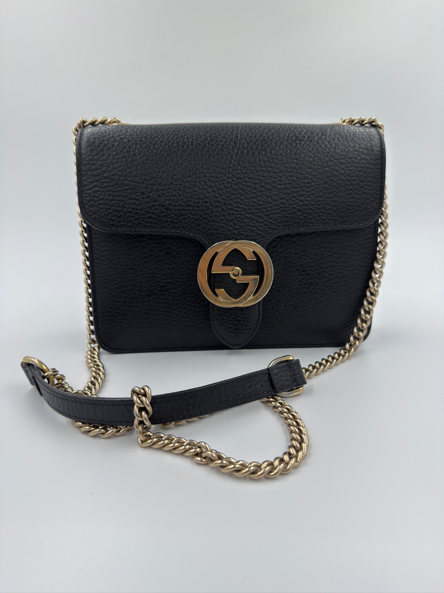 Gucci - Taske - Sort - GG Interlocking Shoulder Bag - Secondhand