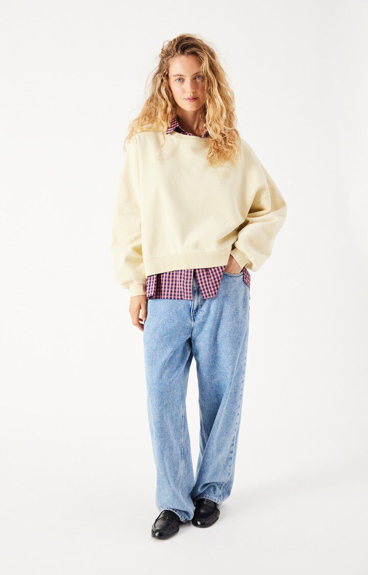 Lækker sweatshirt fra American Vintage i den flotte, lysegule farve Lemonade Vintage forfra