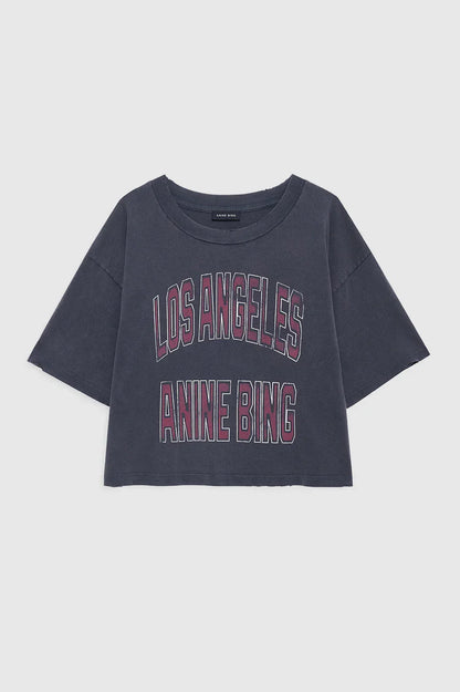 Anine Bing - Cropped T-shirt - Washed Black - Johnny