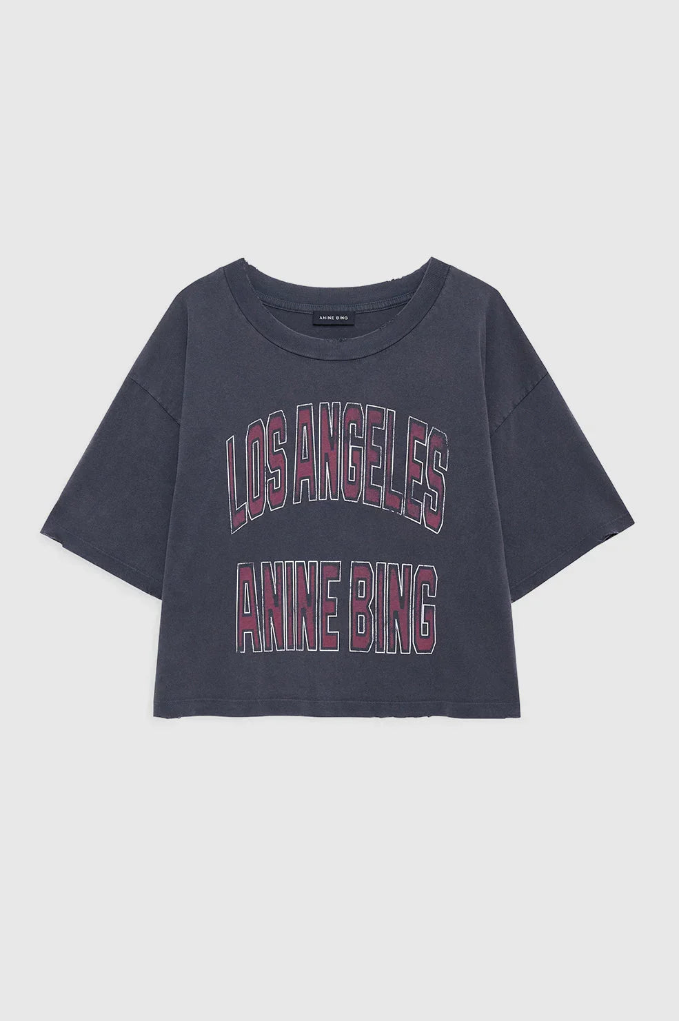 Anine Bing - Cropped T-shirt - Washed Black - Johnny