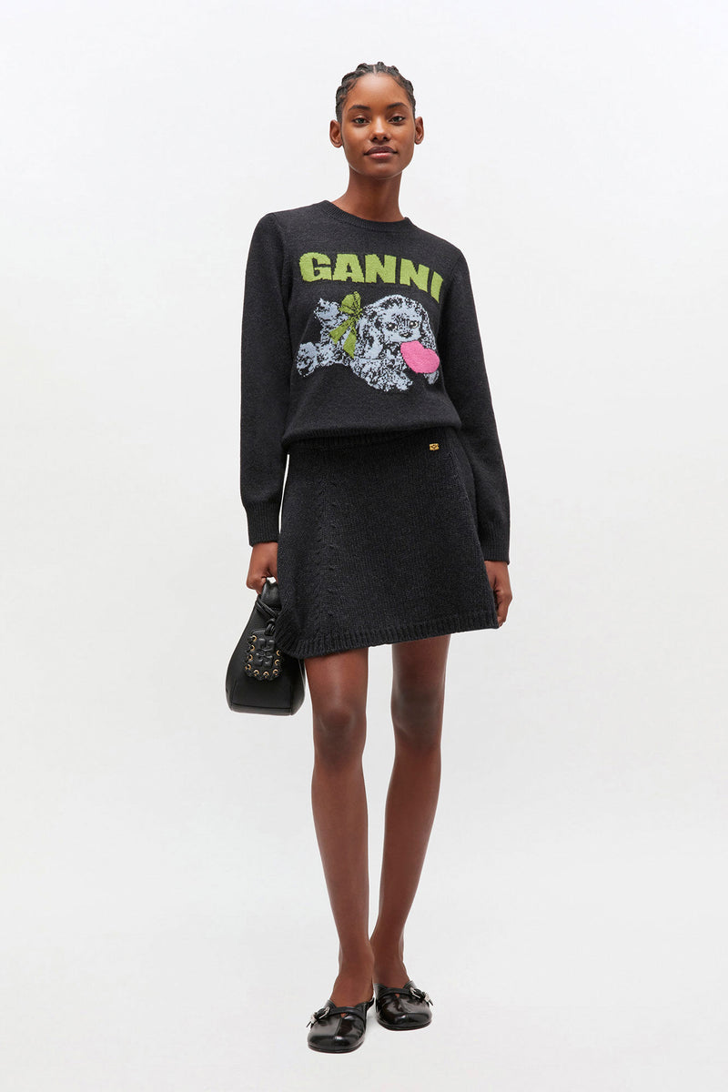 Ganni - Nederdel - Phanthom - Chunky Wool Skirt - K2582