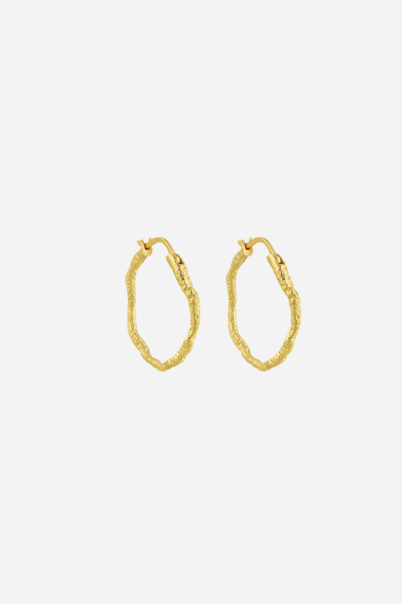 Andcopenhagen - Øreringe hoops - 18 karat guldbelagt 925 sterlingsølv- Sicca small Gold