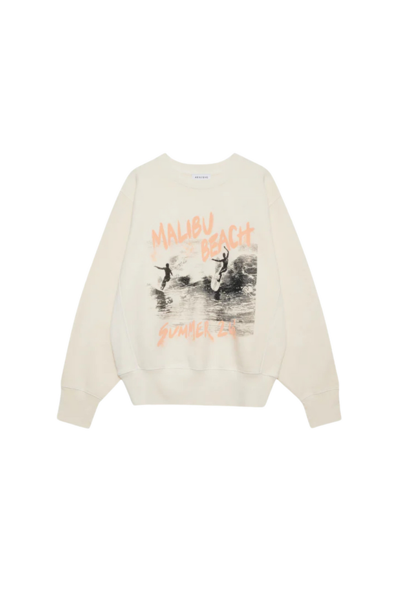 Anine Bing - Sweatshirt - Washed Buttercream - Harry Shrunken Surfer