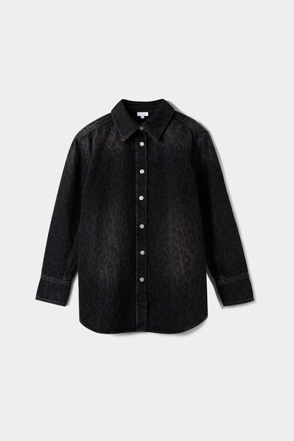 Lala Berlin - Denimskjorte - Leo Washed Black - Lala Overshirt 1