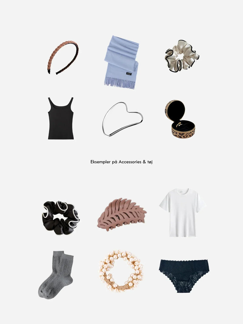 Eksempler på Andcopenhagen smykker og accessories fra adventskalender produktets indhold.