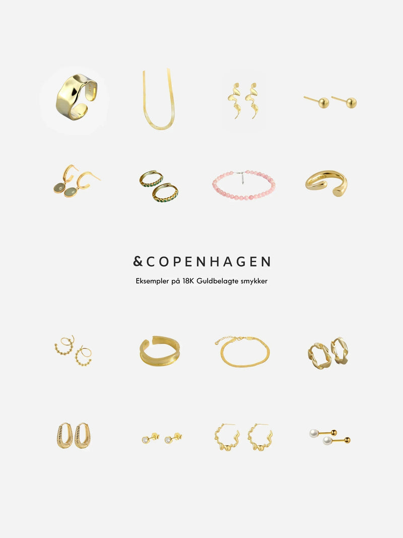 Oversigt over smykker og accessories fra Andcopenhagen Jewelrys adventskalender på produktets bestillingsside.