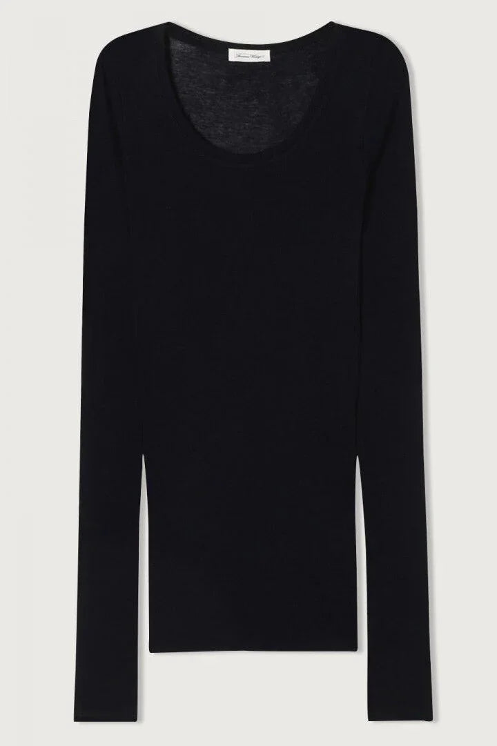 American Vintage - Langærmet t-shirt - Noir - Massachusetts