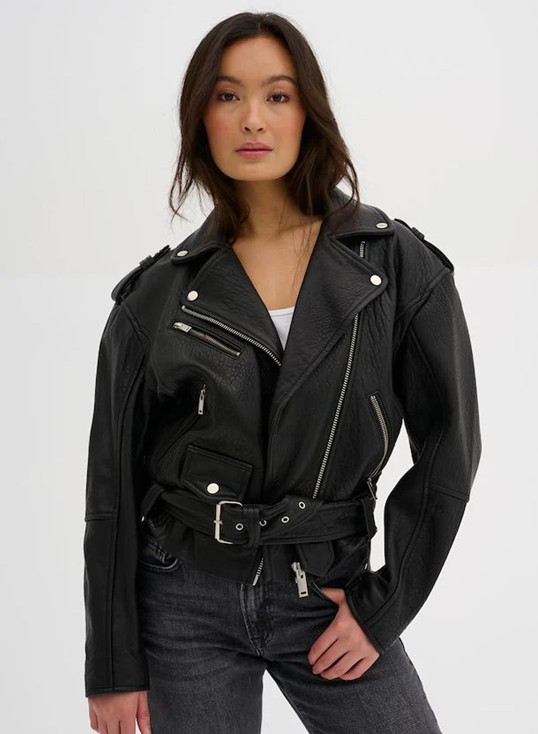 My Essential Wardrobe GiloMW Leather Jacket Black