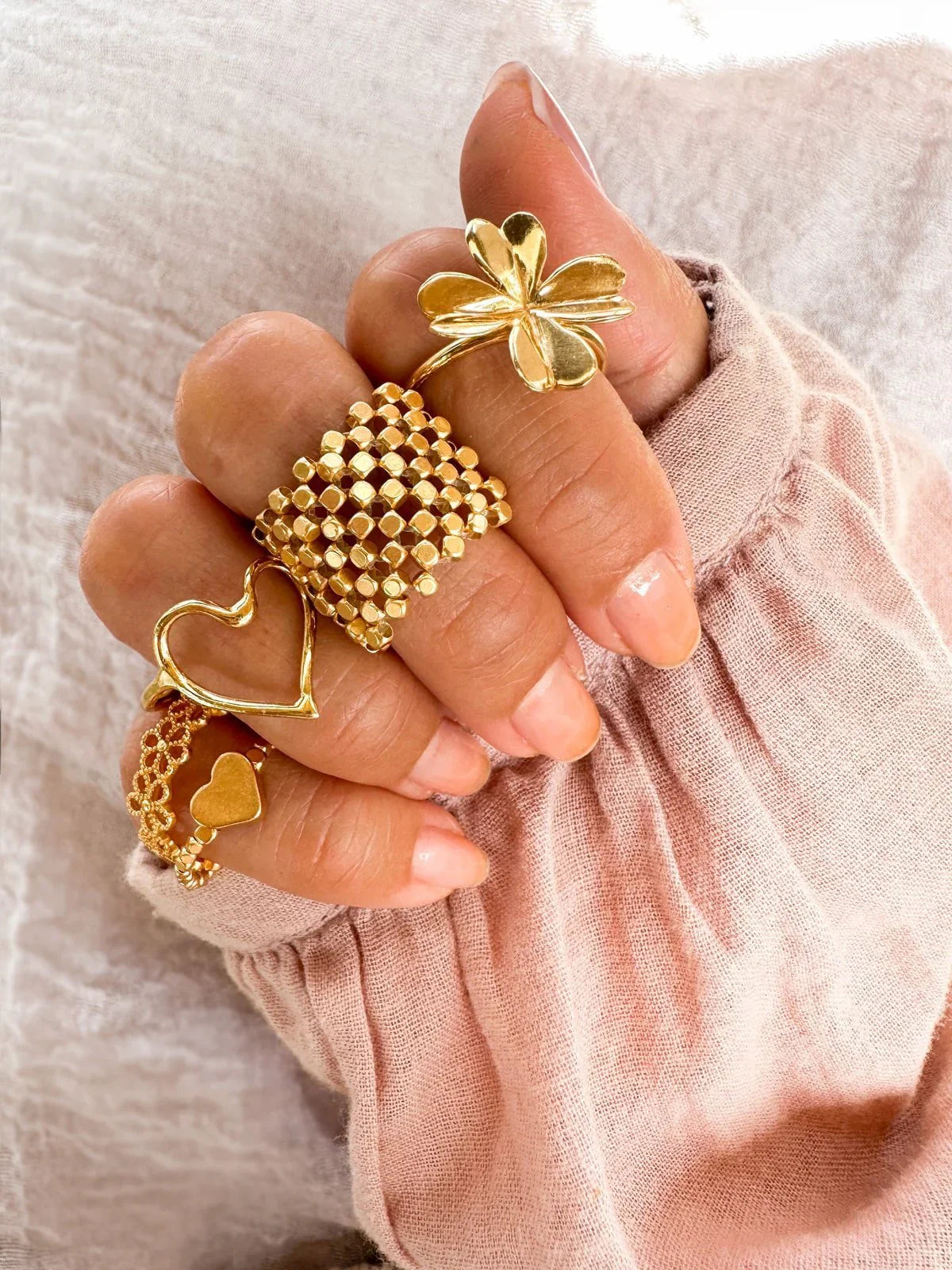 IBU Jewels - Ring - Guld - Ring Mesh